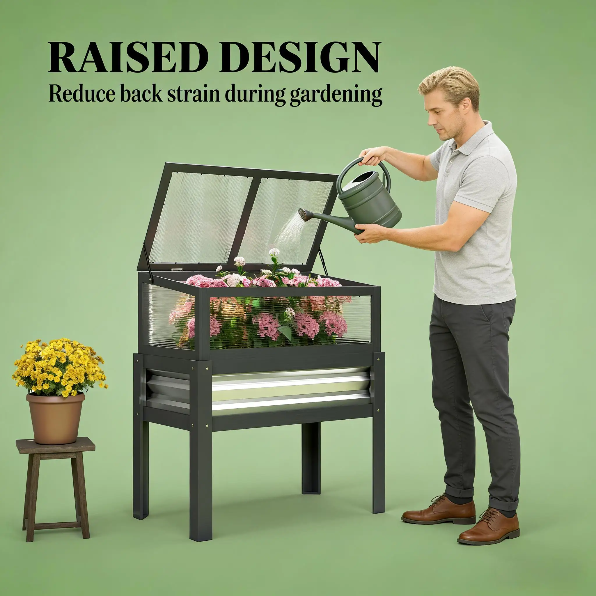 Flowers Box,Elevated Planter Box,Raised Garden Bed