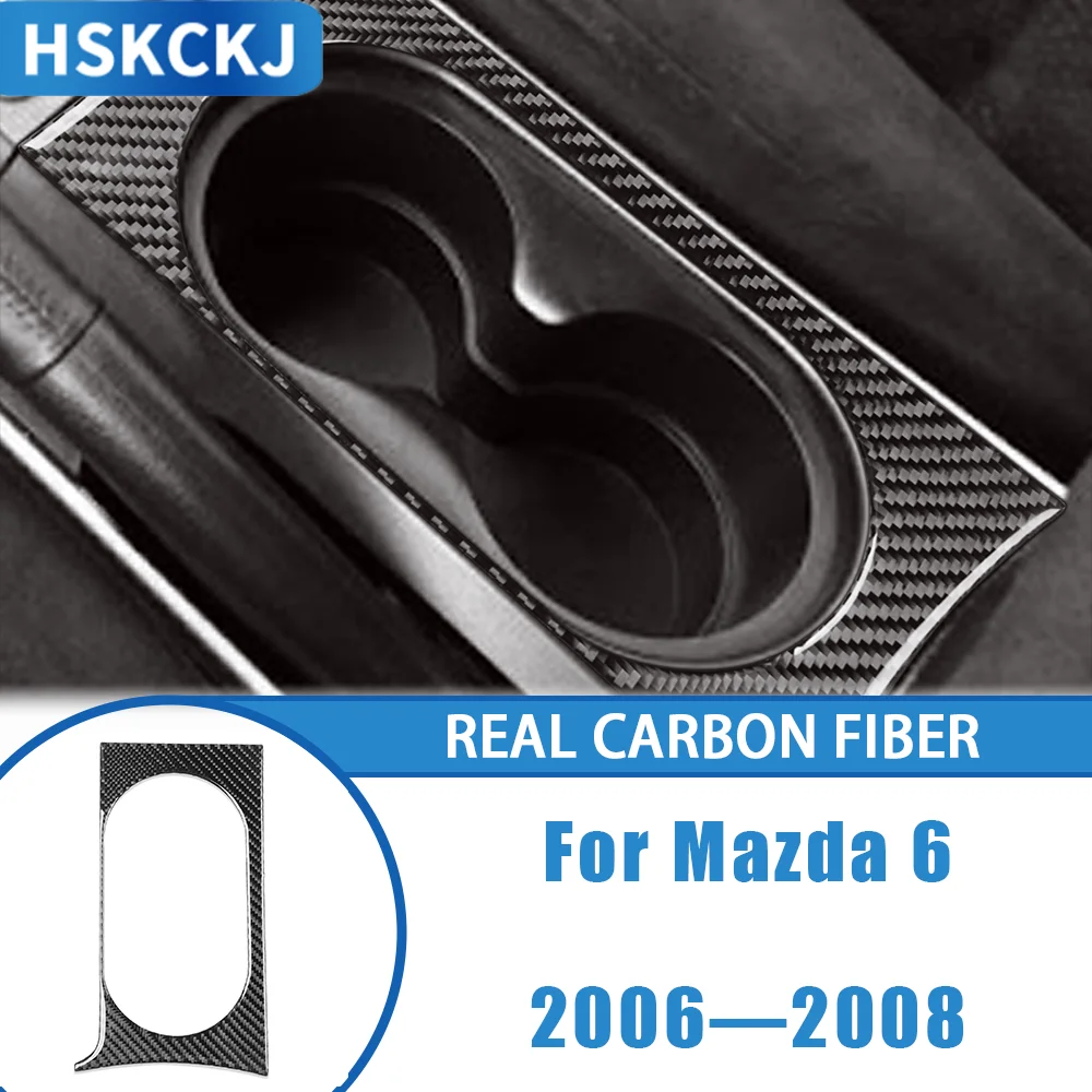

For Mazda 6 2006—2008 Car Accessories Carbon Fiber Center Cup Holder Frame Decoration Interior Cover Trim Sticker Modification