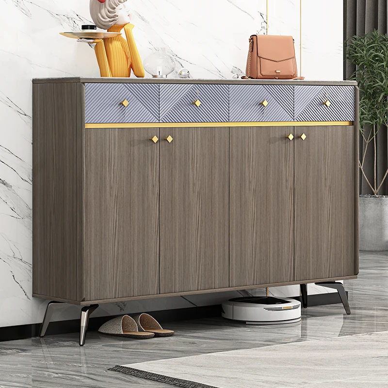 

Легкий роскошный шкаф для обуви, простой современный шкаф для хранения вещей большой емкости с краской и каменной плитой