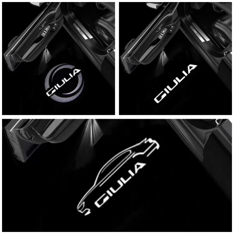 

2Pcs Car styling Auto Door LED Decoration Wireless Welcome Light Logo Projector For Alfa Romeo Giulia 2016-2023 Car Accessorie