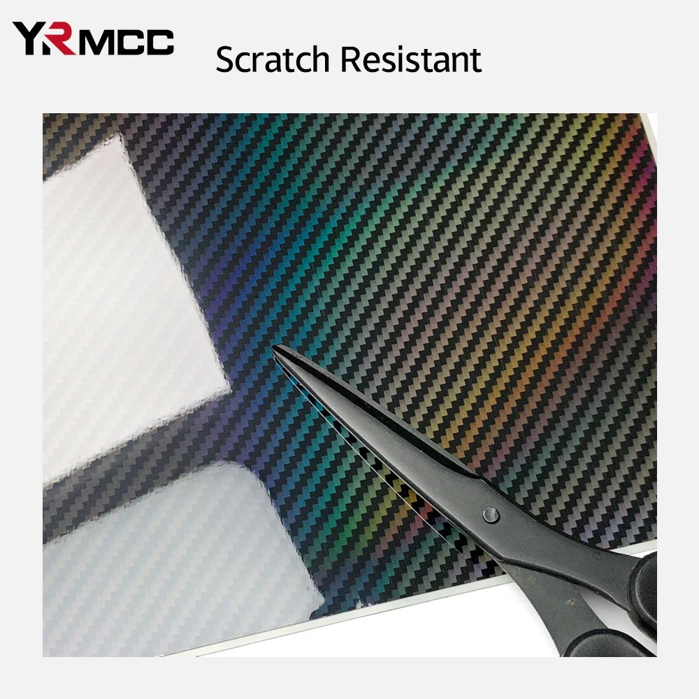 Laser Carbon Fiber Vinyl Wrap Glossy Black Car Body Film Waterproof Vinyl Auto Tunning Self Adhesive Vinyl for Car Accessories