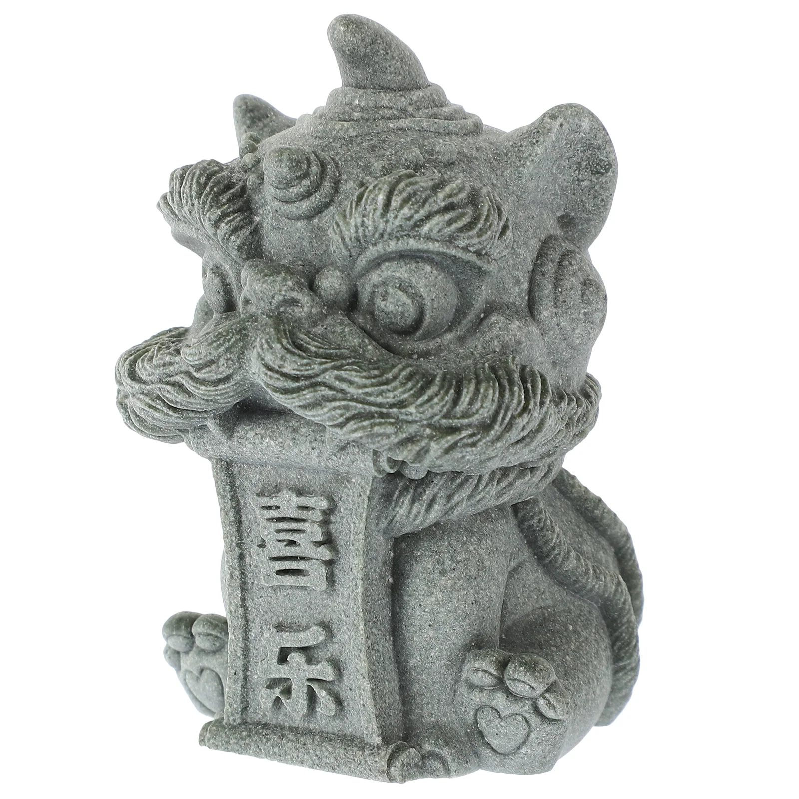 

Stone Lion Resin Craft Auspicious Mascot Desktop Decor Vintage Animal Statue Indoor Ornament For Office Home Shelf