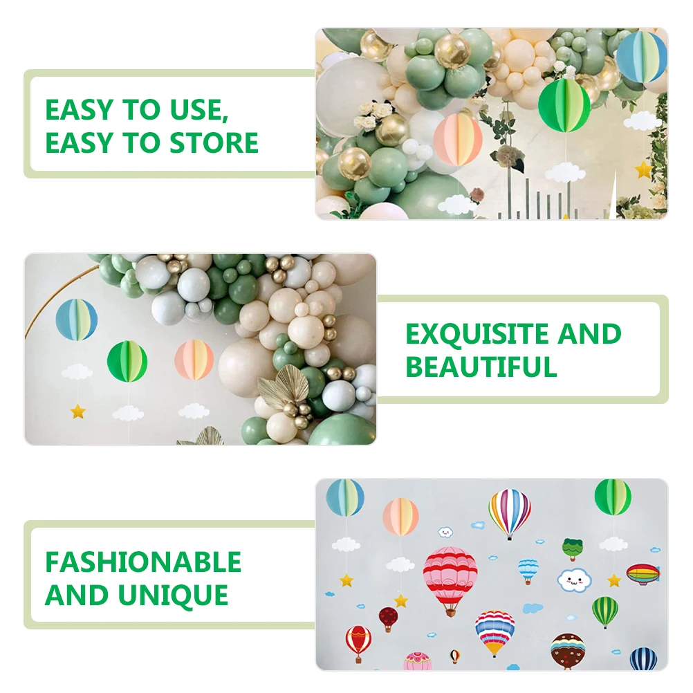 

4pcs Hot Air Balloon Hanging Decorations Party Wedding Nursery Room Decor Balloon Centerpiece Ceiling Wall Tree Hanging For
