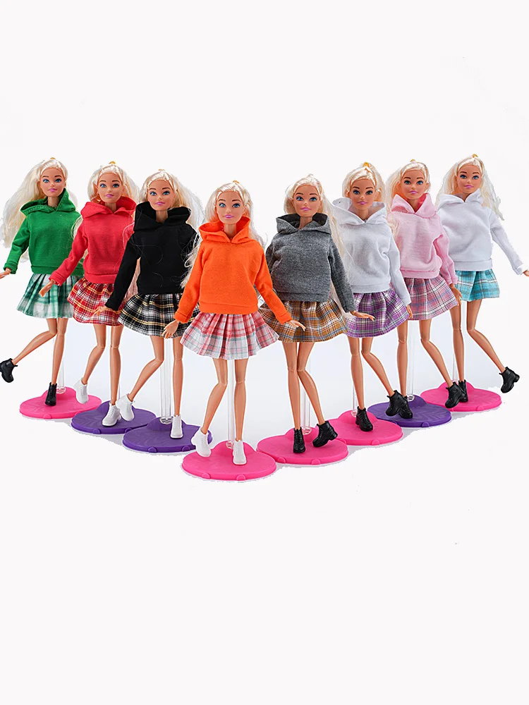 29–30 cm Puppenkleidung/Kurzes Kleid, modische Oberteile, Hoodies, Sweatshirt, Freizeitkleidung, 1/6 Puppen, Fitnessstudio, Kleidung, Puppenzubehör – Detail 1