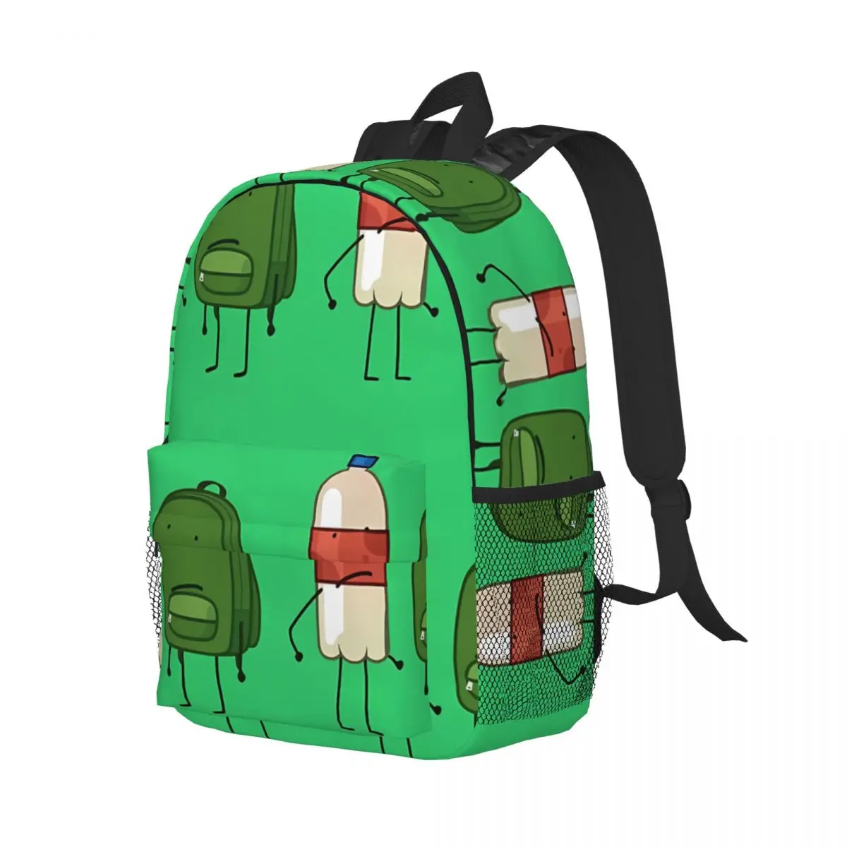 Mochila leve Hfjone Onehfj, elegante saco de escola padrão, impressão, novo, 15"