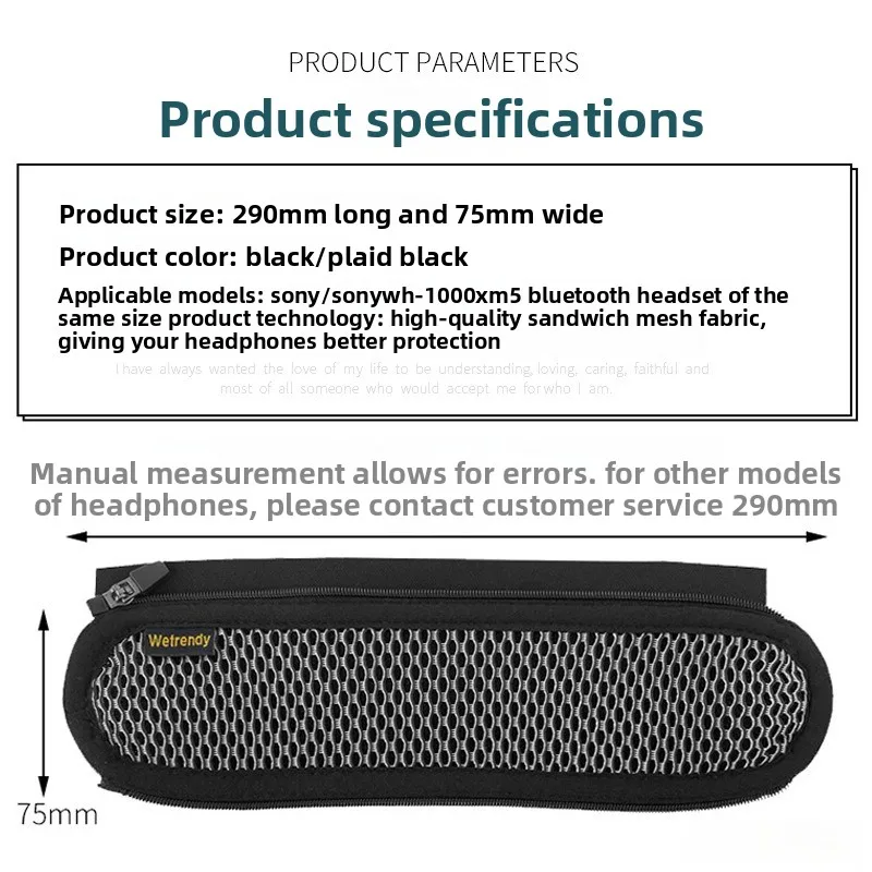 Para auriculares Sony WH-1000XM5 - Funda suave para diadema | Almohadilla protectora para auriculares inalámbricos con cancelación de ruido