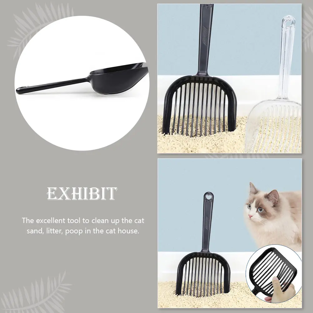 

2pcs Cat Litter Shovel Lightweight Ergonomic Handle Pet Poop Scooper Cleaning Multifunctional Filter