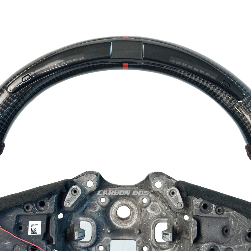 Carbon Bos Altantara Steering Wheel For Renault Megane 4 With Led Carbon Fiber Black Steering Wheel For Renault Megane 4 Hot New