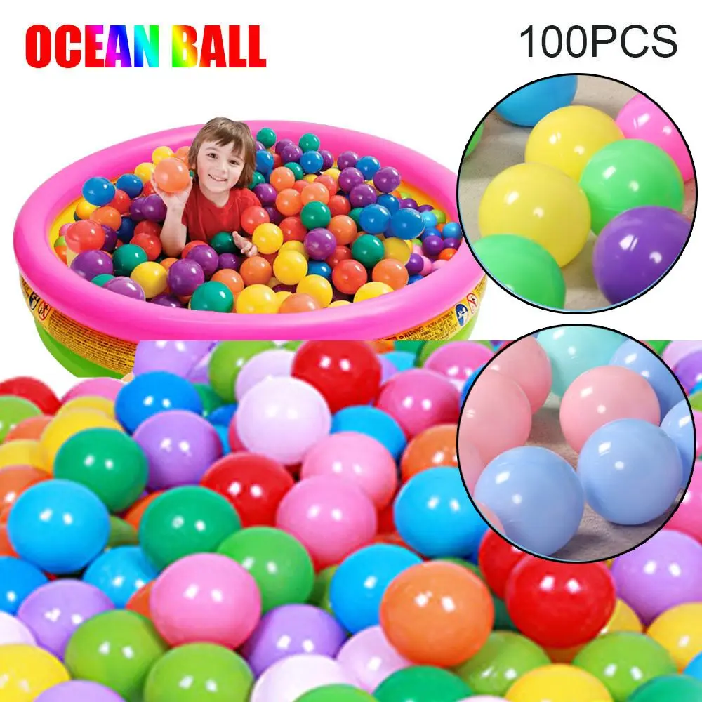 100Pcs Outdoor Sport Ball Colorful Soft Water Pool Ocean Wave Ball Eco-Friendly Plastic Baby Children Toys Air Balloons Ball