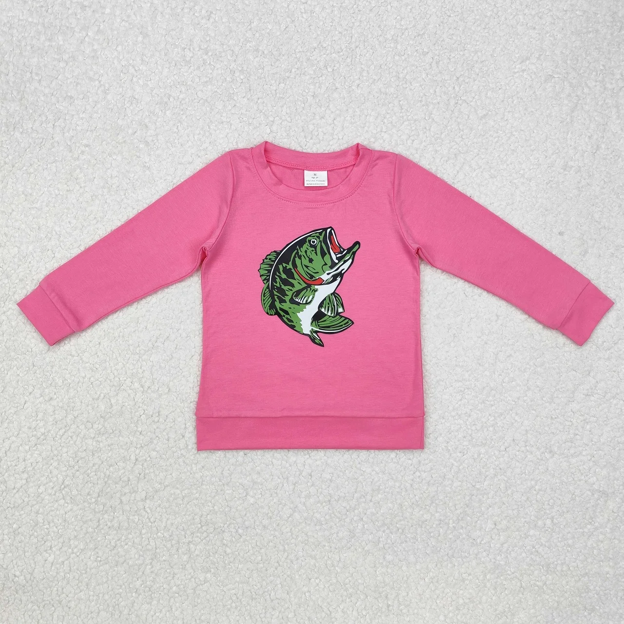 Wholesale Kids Baby Boy Girl Fishing Sweatshirt Children Clothes Toddler Long Sleeves Cotton Shirt