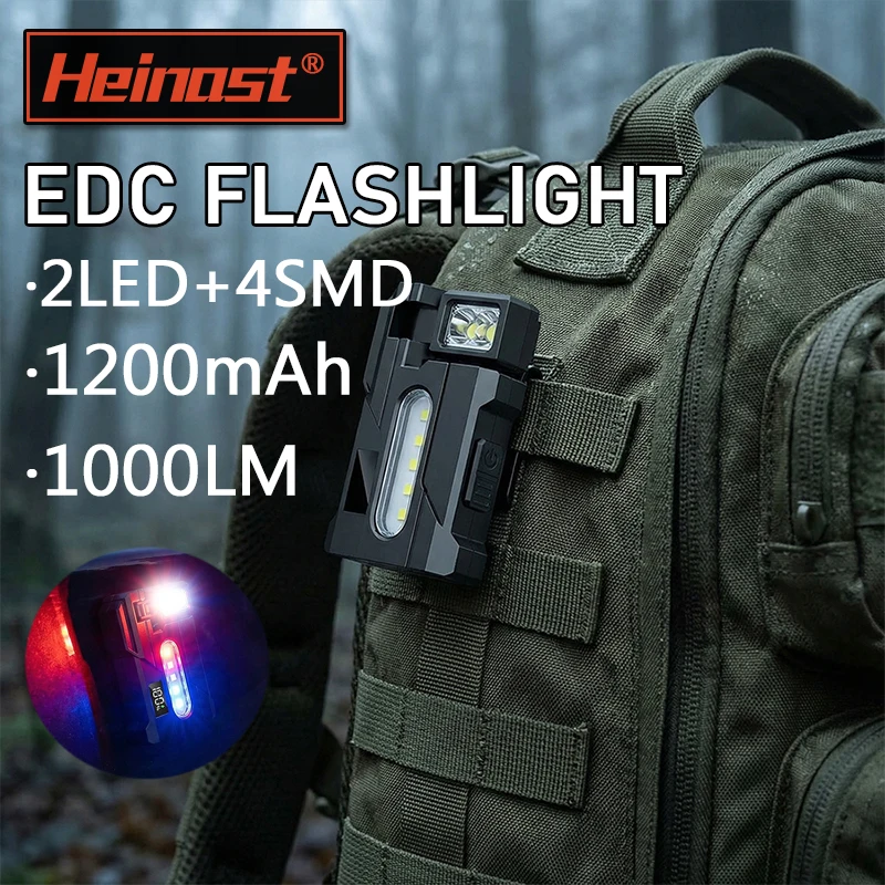 Super Bright 1000LM LED Flashlight USB Rechargeable LED Torch Rotatable Head Magnet Work Light Portable Pen Clip Headlamp