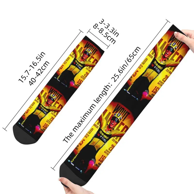 Novelty Printing Wout Van Aert Socks for Men Women Stretchy Summer Autumn Winter Crew Socks image 3