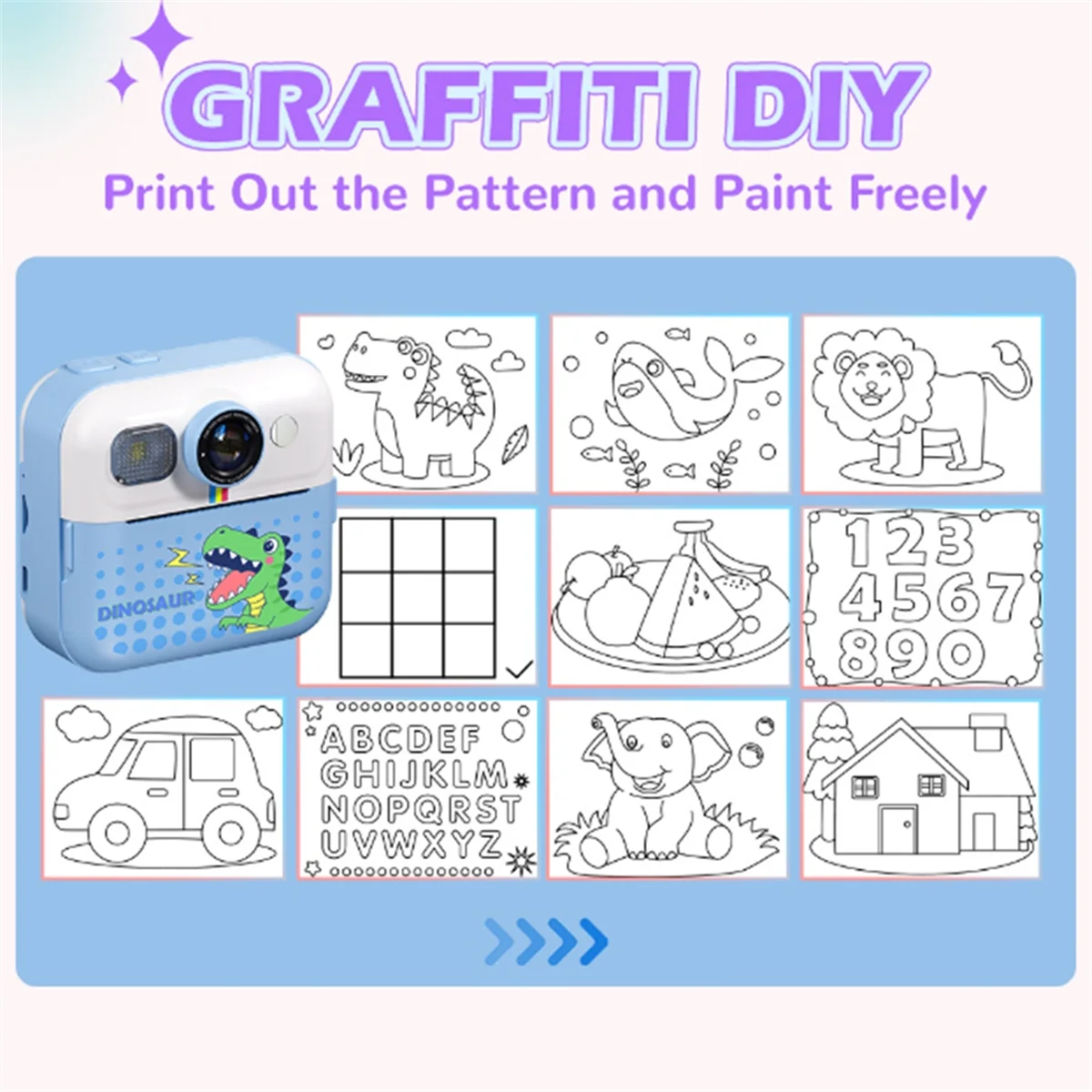 ABXHH 1080p Kid Mini Instant Print Camera 32G Digital Photo Camera Toy Photo Printing Camera with 3Rolls Print Paper for Kid,B