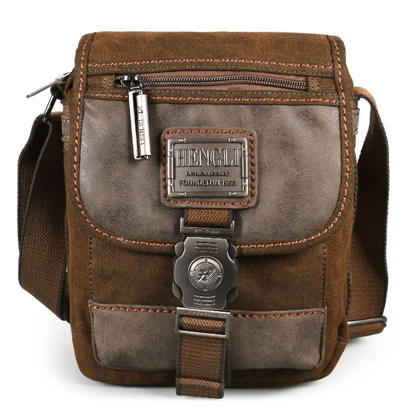 Vintage Canvas Wear Resistance Shoulder Bags Men Teenage Boys Cross Retro Messenger Crossbody Bag