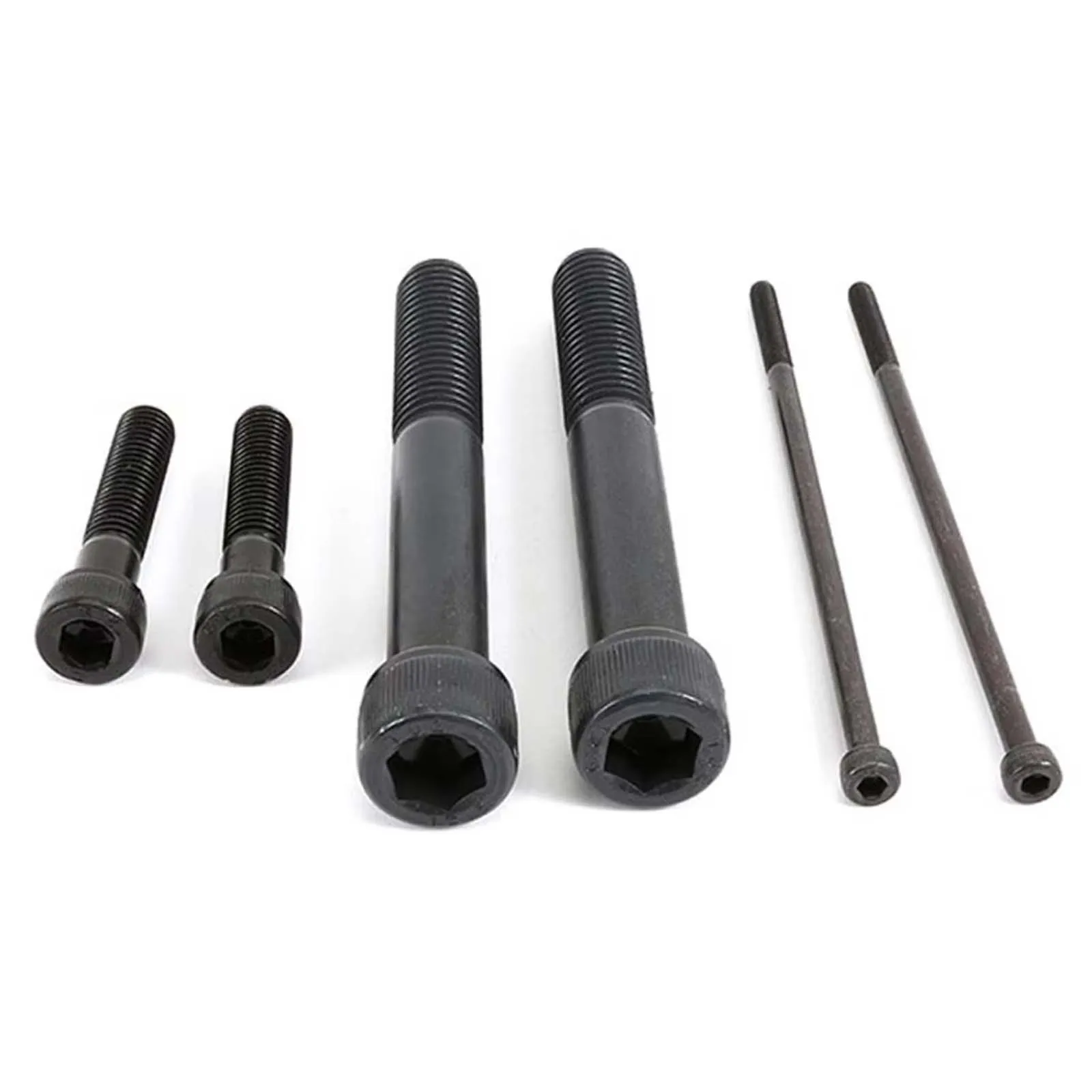 1/10pcs M3 M4 M5 M6 M8 Black Grade 12.9 Steel Lengthened Long Allen Hexagon Hex Socket Cap Head Half Thread  Screw Bolt 30~300mm