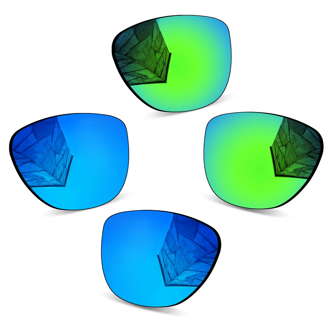 2 Value Packs Replacement Lens for Oakley Frogskins OO9013 | Frogskins Asian Fit OO9245 54mm | Frogskins Mix OO9428 OO9428F 55mm