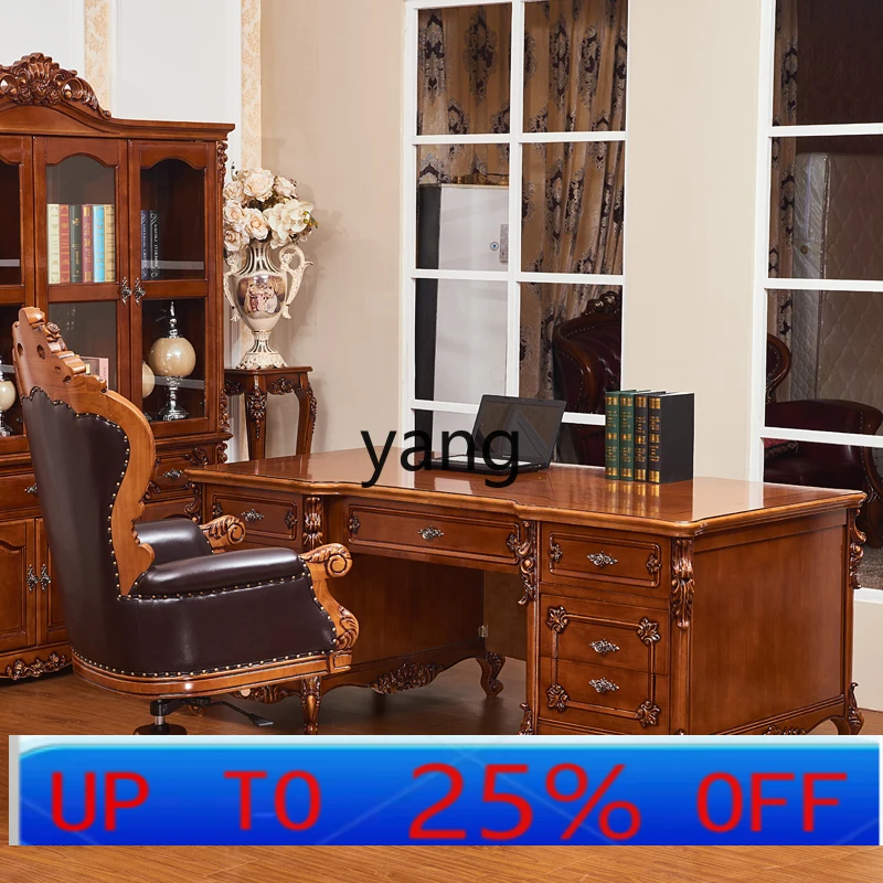 

LH solid wood desk home retro classical writing desk office study table