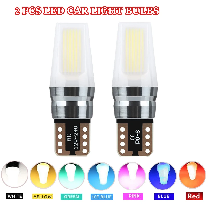 2PCS 5W LED Car Light Bulbs COB Chip Clearance Wedge License Doom Parking Lamp