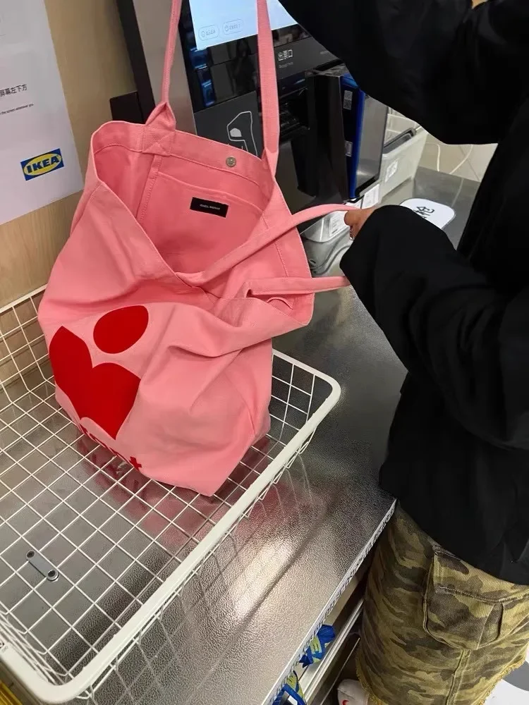 2026 Marant Neue Designer-Style Koreanische Marina Canvas-Tasche mit Strass-Verzierung, Lässige Einkaufstasche, Tragetasche, Schultertasche – Detail 7