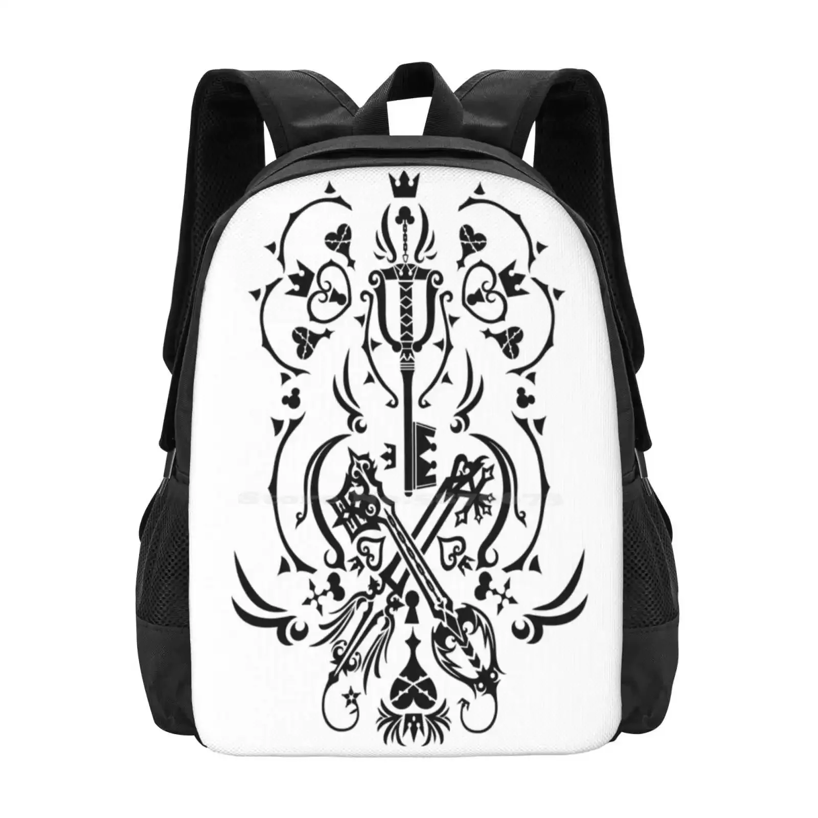 

Сумка с узором Kingdom Hearts, студенческий рюкзак Kingdom Hearts, видеоигры, квадратный Enix