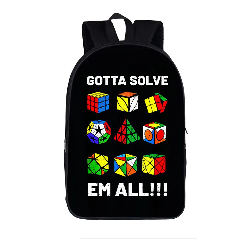 Mochila con estampado de geometría/magia para niños, mochilas escolares para adolescentes, mochilas para portátiles, bolsa de libros para niños, Geek Pi