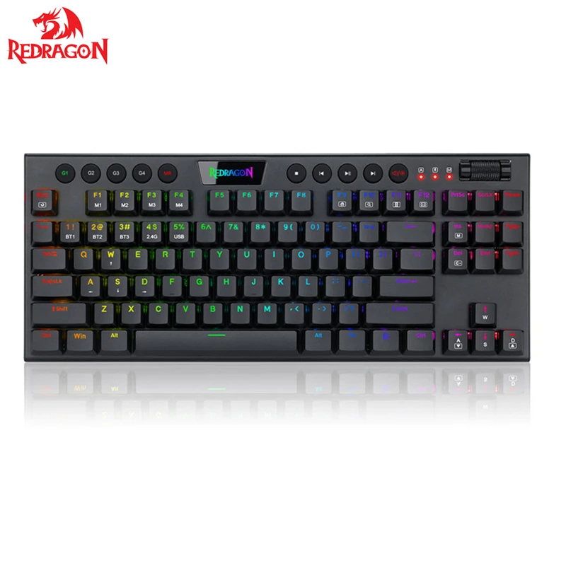 Redragon K621 Horus Wireless RGB Mechanical Keyboard 5.0 BT/2.4 Ghz/Wired Three Modes Ultra-Thin Low Profile Bluetooth Keyboard