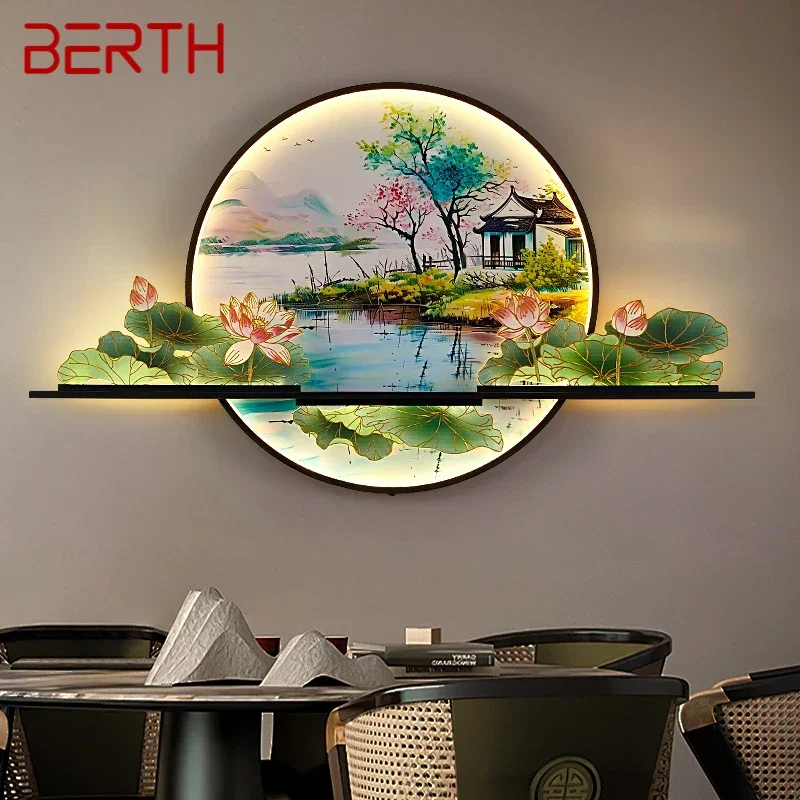 BERTH Modern Picture Wall Light LED Chinese Creative Landscape Mural Lamp For Home Living Room Study Bedroom Decor Painting