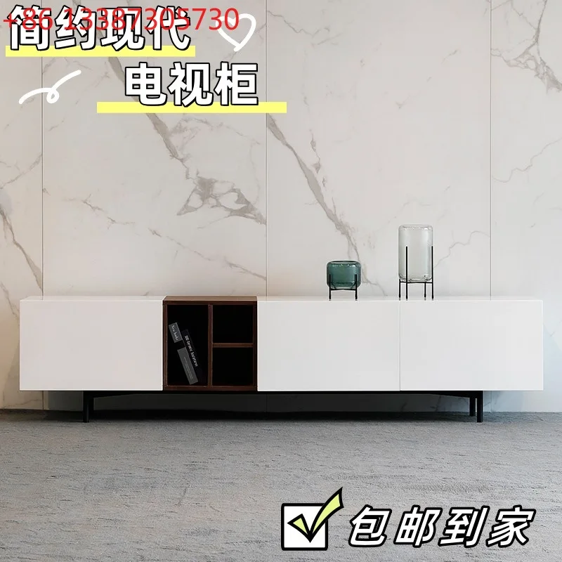 

Nordic light luxury TV cabinet, piano paint, audio-visual cabinet, living room combination TV cabinet