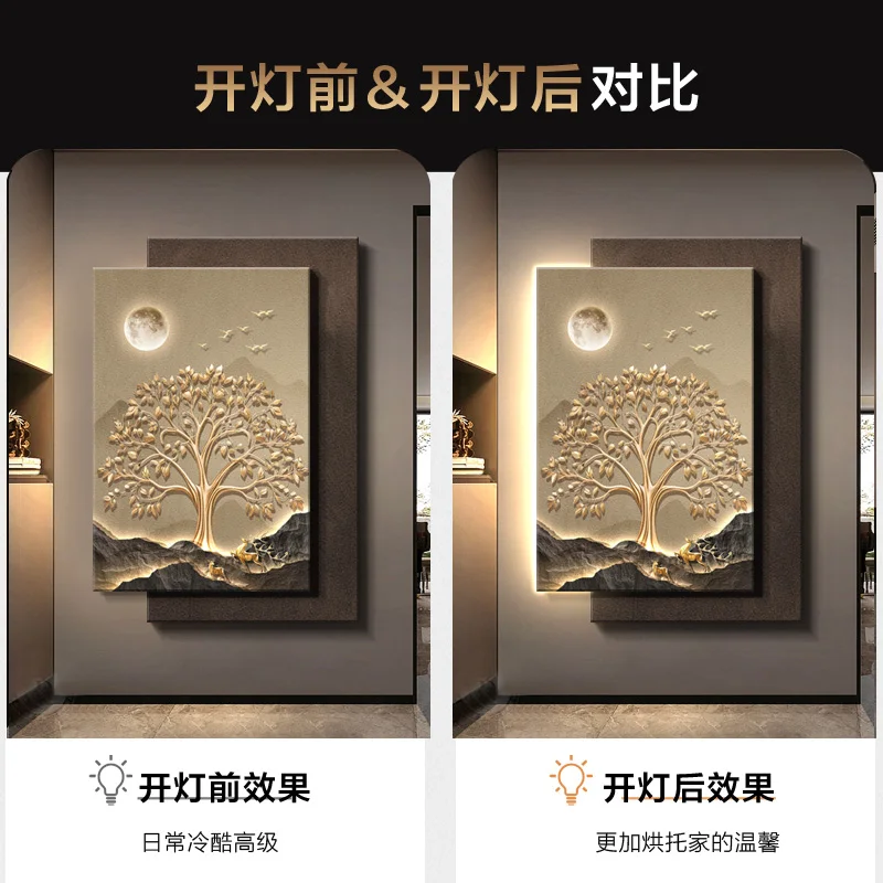 Fortune Tree Mural Painting Modern Luxury High end Stairway Hanging Painting