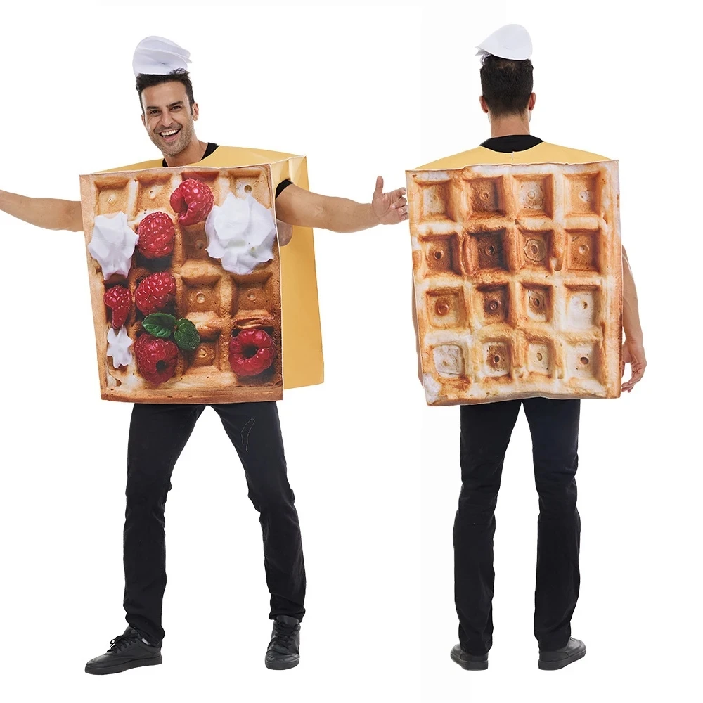 Costume de pizza en tranche de nourriture unisexe, tunique imbibée d\'éponge, drôle, Pourim, Halloween, fête, robe de paupières, cosplay, hommes,