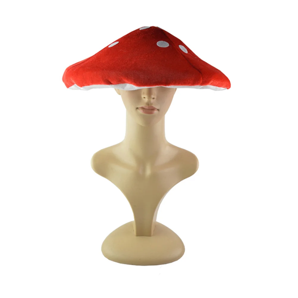 Mushroom Hat Costume Cosplay Hats Party Funny Plush Kids Beret Cap Red Toad Shaped Accessories Headwear Women Decor S Cute