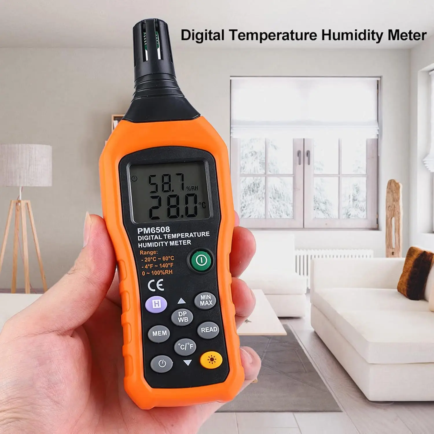 

Digital Temperature Humidity Meter Thermometer Hygrometer LCD Measuring Instrument for Indoor Industrial Pm6508