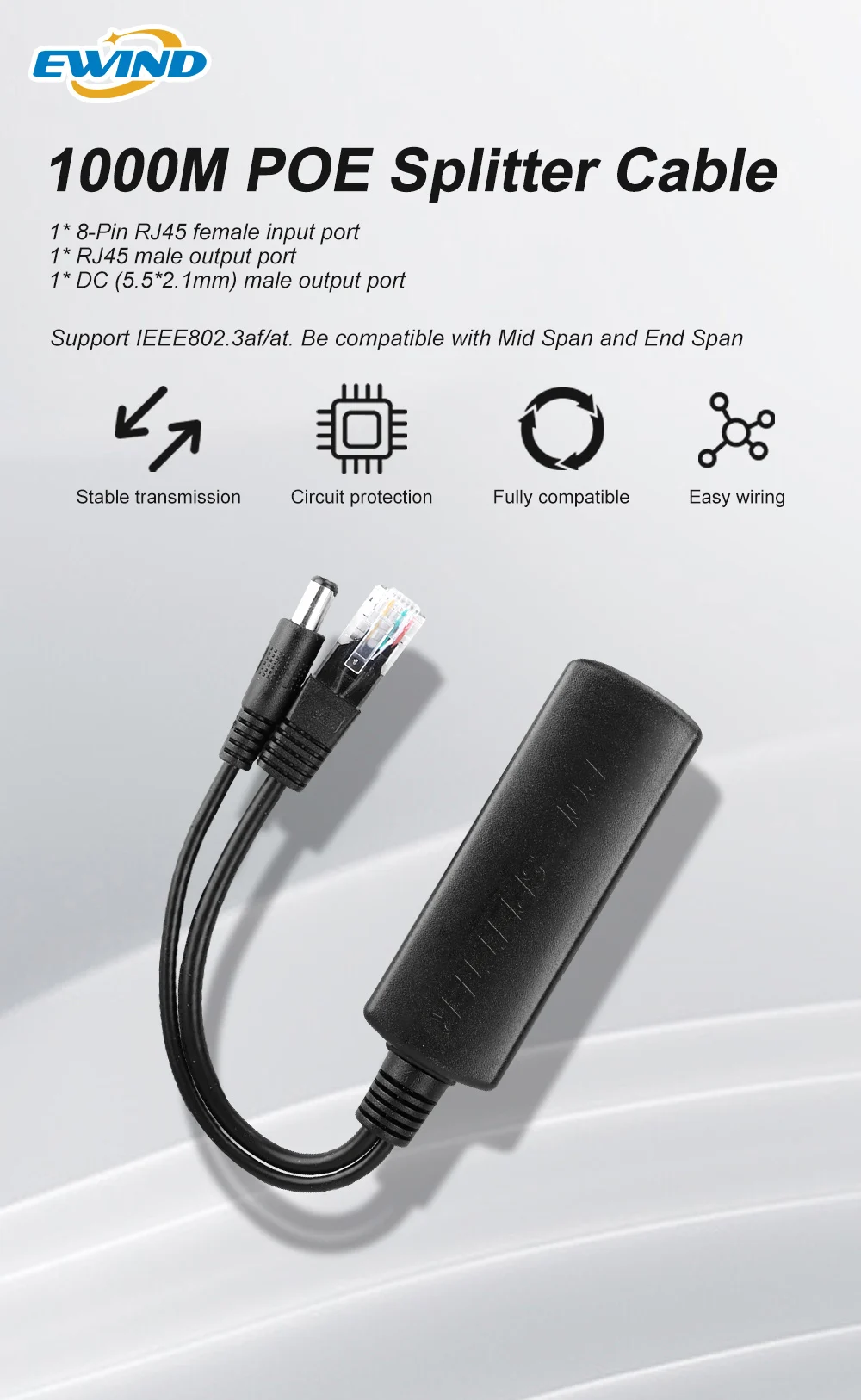 기가비트 POE 스플리터, 마이크로 DC,RJ45,1000Mbps, 이더넷을 통한 전원, 화웨이, IP 카메라, 시스코,  HP,ARUBO 스위치, AP 무선 - AliExpress