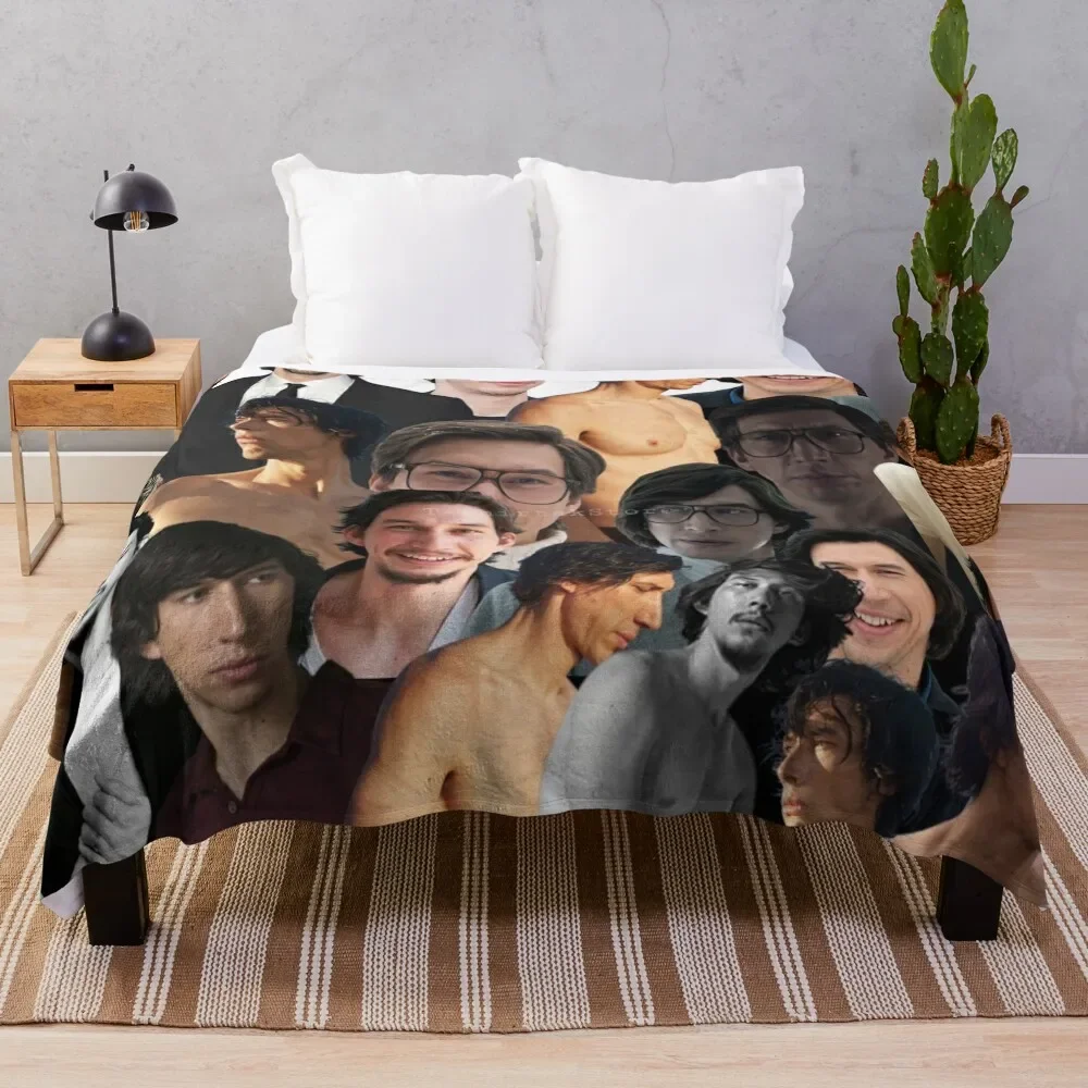 

adam driver photo collage Throw Blanket Soft Home Decor Blanket for Couch Bedroom