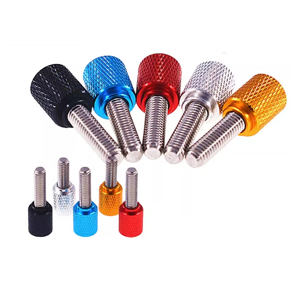 Yiqianyuan 1/4-20 UNC Colorful Aluminum Hatching Knurled Thumb Screws Hand-Tighten Bolts for Camera Tripod