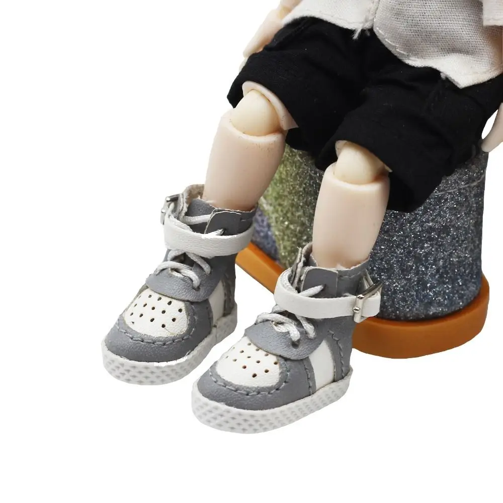 Bottes en cuir PU multicolores à la mode pour Ob11, bottes en cuir PU de 15cm, chaussures mignonnes et délicates pour enfants