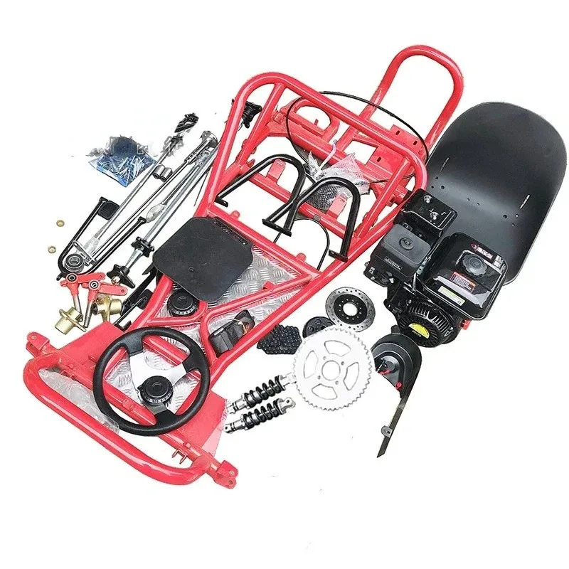 168CC Modified Four-wheel Motorcycle Drift Go Kart Complete Set of Vehicle Frame Accessories Gasoline Road Tire Assembly