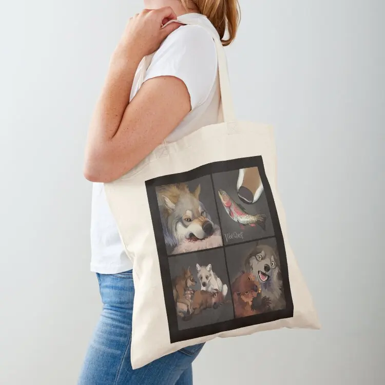 

WolfQuest Bites Tote Bag Big bag tote bag canvas shopping shopping logo