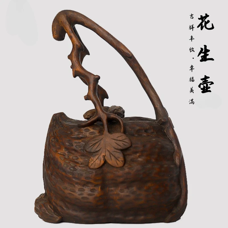 Tallado de bambú, olla de maní, adornos caseros hechos a mano