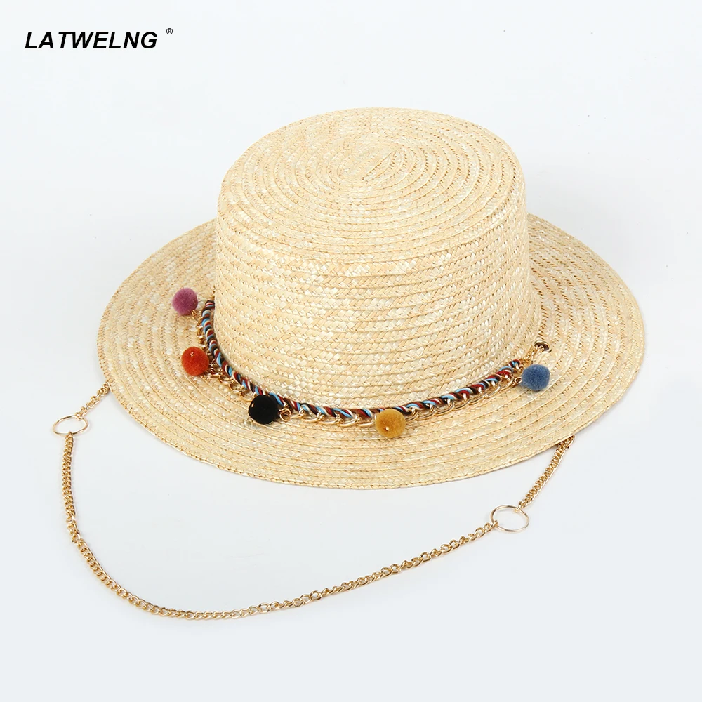 2024 New Beach Hats For Women Luxury Designer Brand Summer Elegant Ladies Sun Hats Victorian Flat Hat