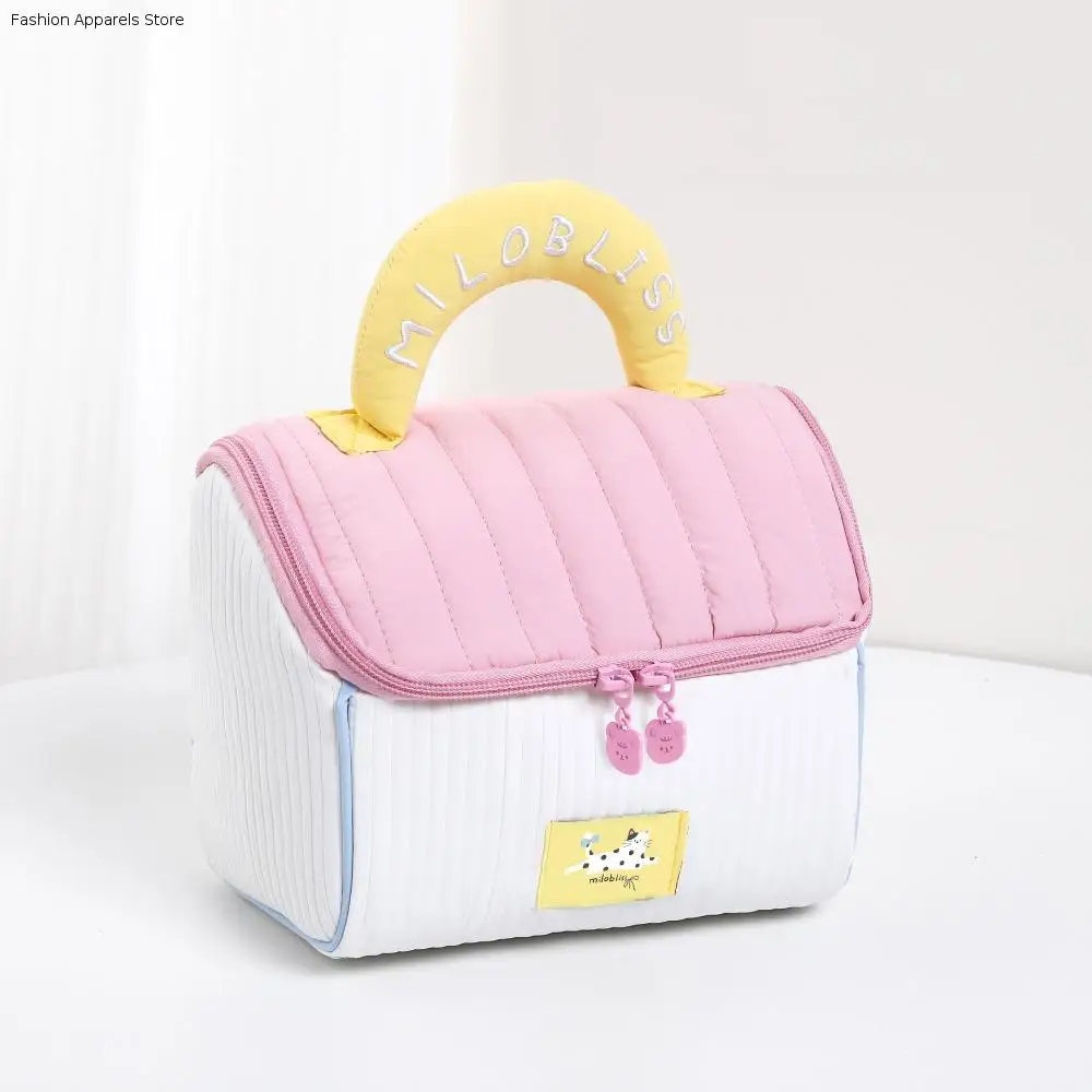 

Fashion Puppy Cartoon Cosmetic Bag House Shape Solid Color Toiletries Bag Lager Capacity Zipper Makeup Bags Girls