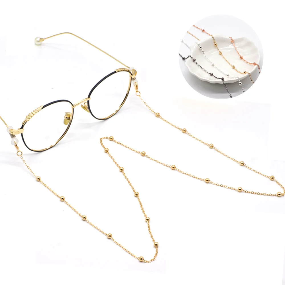 Modische Metall-Brillenketten für Damen und Herren, Sonnenbrillen- und Lesebrillen-Ketten, Perlen-Brillenband, Brillenkordel, Damen-Brillenband