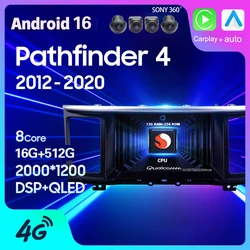 Android 16 Carplay Auto For Nissan Pathfinder 4 R52 2012 2013 - 2020 Car Radio Navigation Head Unit GPS Player 2Din Video Stereo