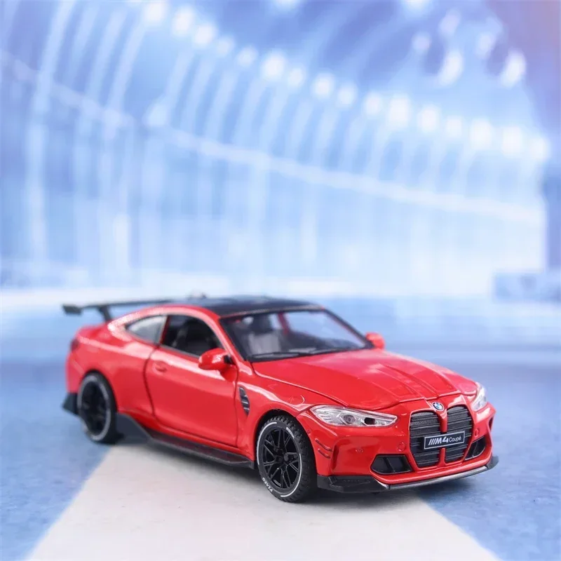 1:32 BMW M4 Coupe alta simulación Diecast Metal aleación modelo coche sonido luz tirar hacia atrás colección niños juguetes regalos