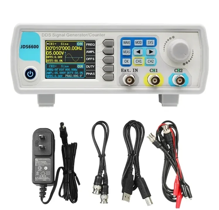JDS6600 15/30/40/50/60 МГц двойной генератор сигналов CH DDS функция счетчика генератор импульсов произвольной формы сигнала вилка питания США