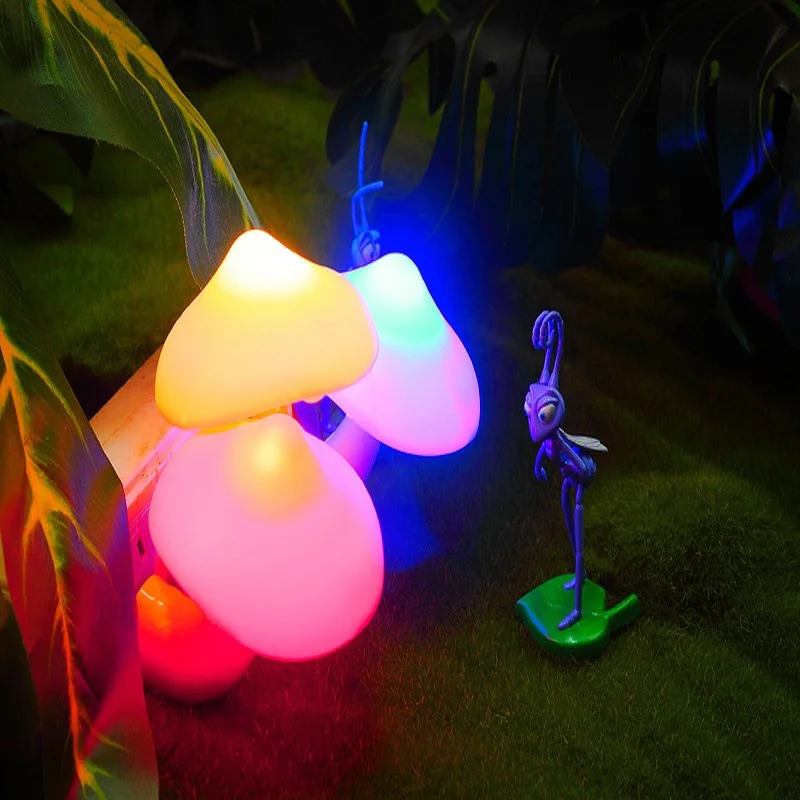 Pilzförmige LED-Nachtlampe mit automatischem Sensor, Wandlampe, US-Stecker, Schlafzimmer-Nachttischlampe, Mini-Lampe für Kinderzimmer, Dekoration – Detail 6