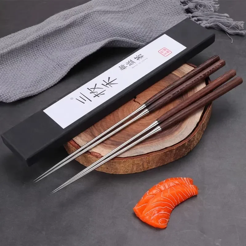 

Japanese Stainless Steel Chopsticks for Sashimi,Sushi,Takoyaki,Pointed-tipped Chopsticks Kitchen Tools Korean Restaurant Hotel