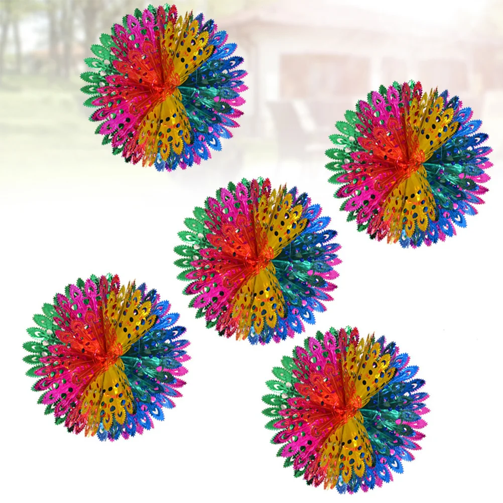 

5Pcs 43x43cm Beautiful Garland Ball Christmas Garland Decor with Bright Ribbons for Party Home Decoration Atmosphere