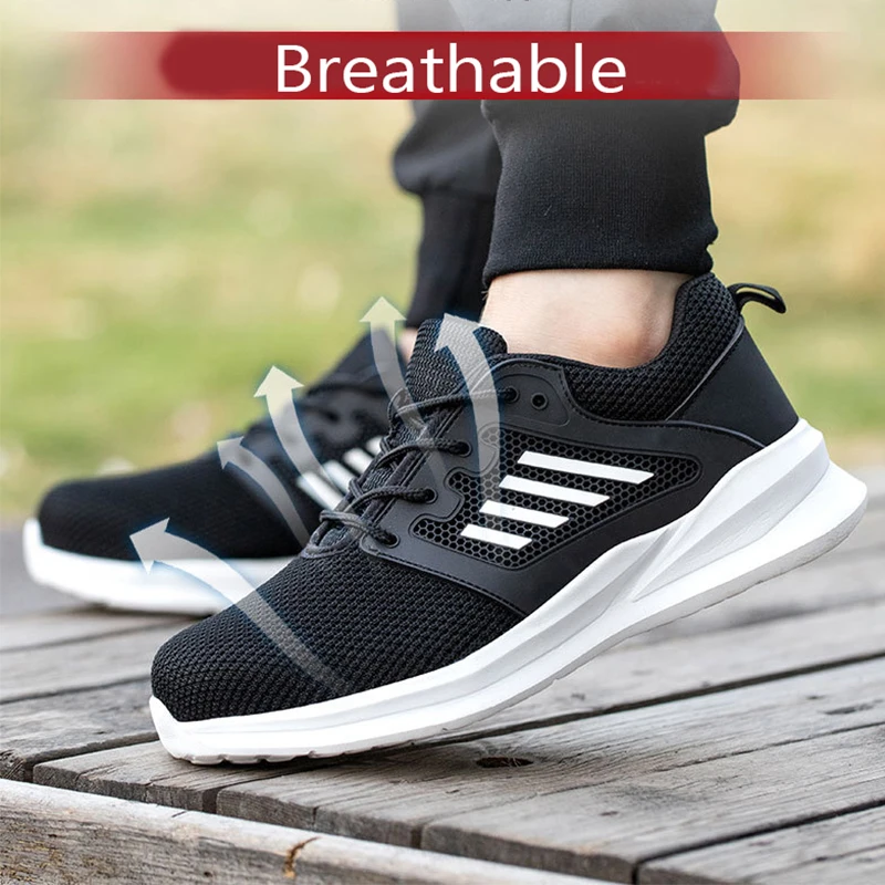 للجنسين شبكة غطاء صلب لأصبع القدم أحذية أمان الصيف للرجال خفيفة تنفس حذاء رياضة مريح غير قابل للتدمير Hombre العمل الأحذية #5