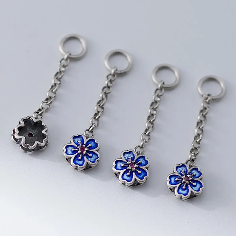 1pc-925-prata-esterlina-flor-azul-longo-charme-borlas-30x8x3mm-artesanato-brinco-pendurado-pingentes-de-corrente-diy-joias-descobertas